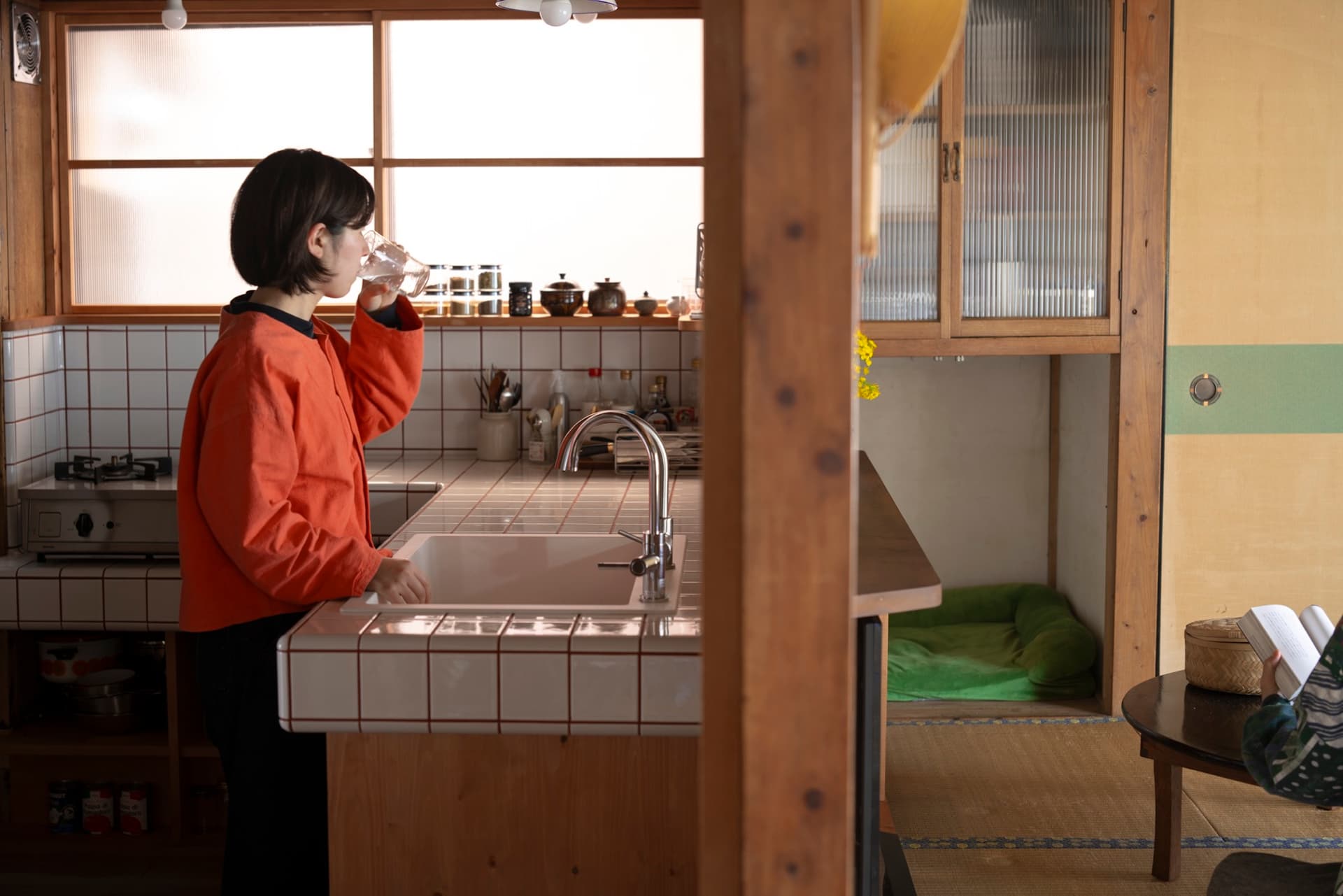 雪見障子のキッチン